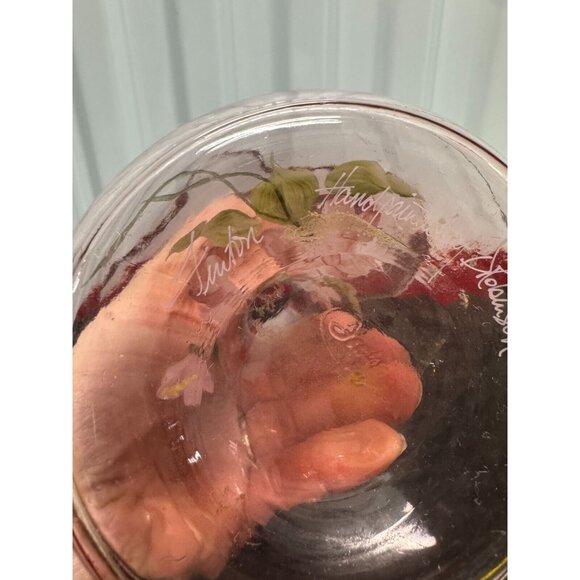 FENTON HAND PAINTED FLOWERS & SIGNED FENTON JACK IN THE PULPIT PINK GLASS VASE - Picture 12 of 15